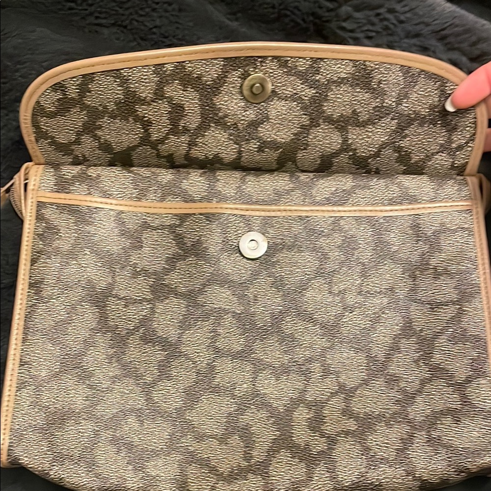 Yves Saint Laurent Brown and Gray Monogram Clutch - Picture 5 of 10